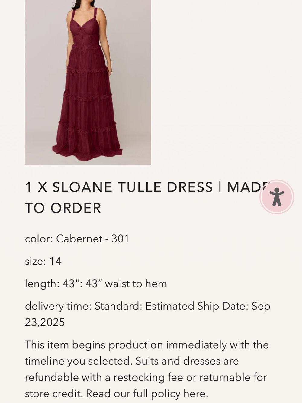 Revelry Sloane Tulle Dress in Cabernet